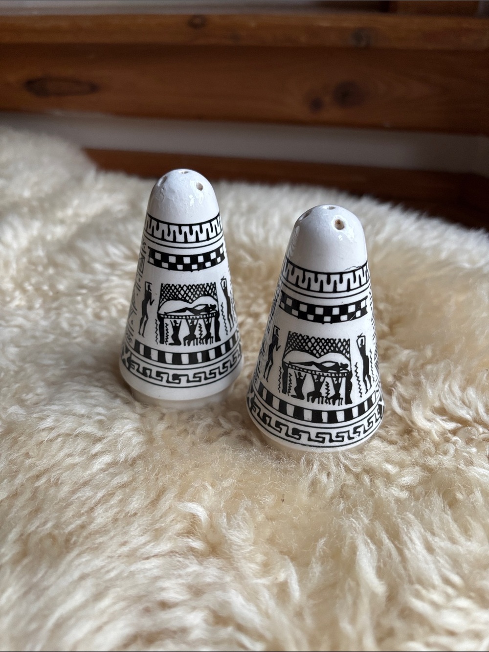 Vintage Greek Pottery Salt and Pepper